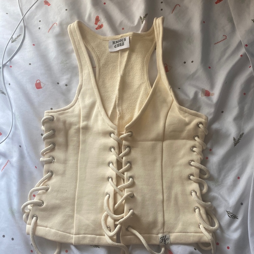 Hidden Cult Lace Up top